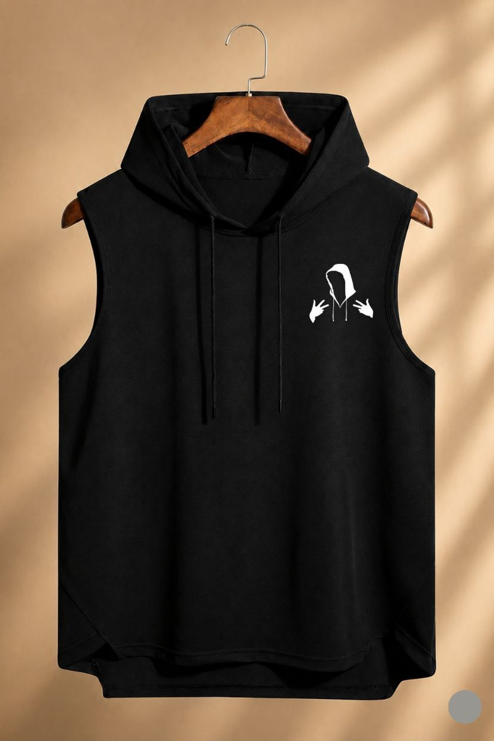 Mundali Men Black Polyester Hooded T-Shirt - Image 1