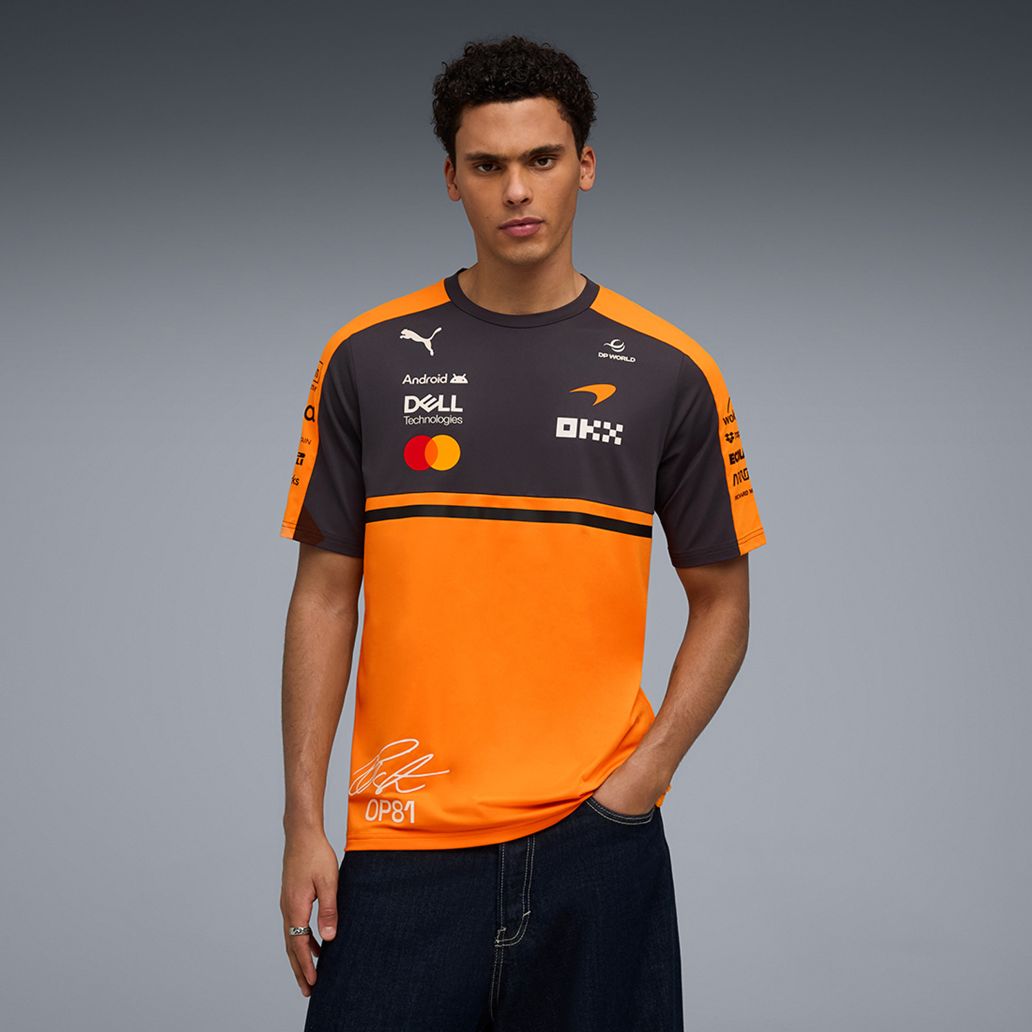 PUMA Men Orange Polyester T-Shirt - Image 1