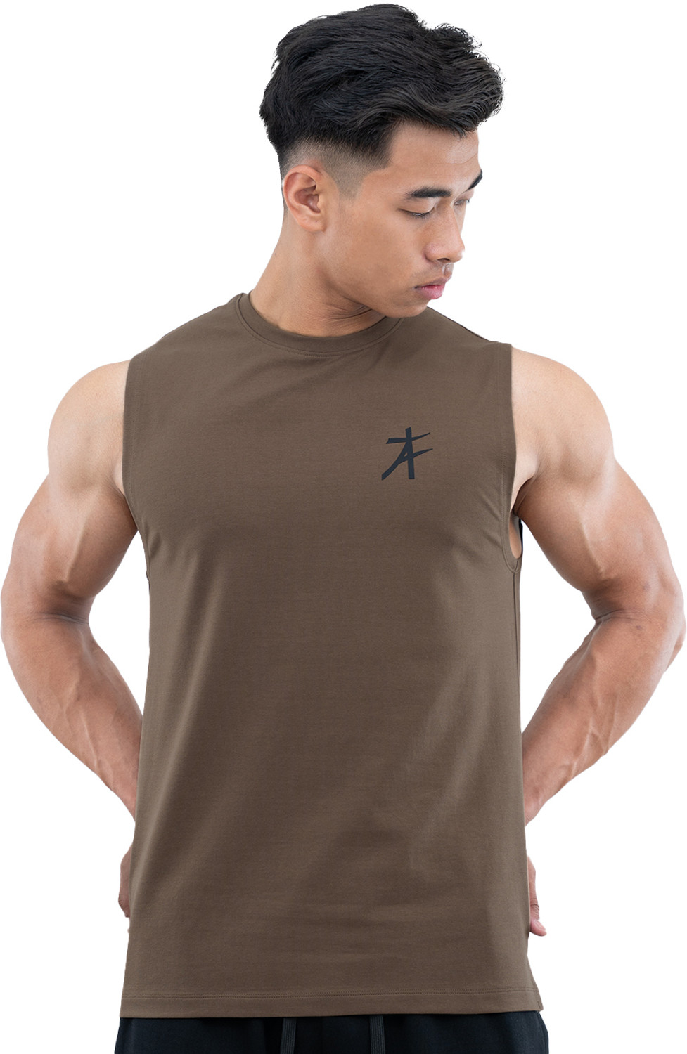 Athflex Men Brown Cotton T-Shirt - Image 1