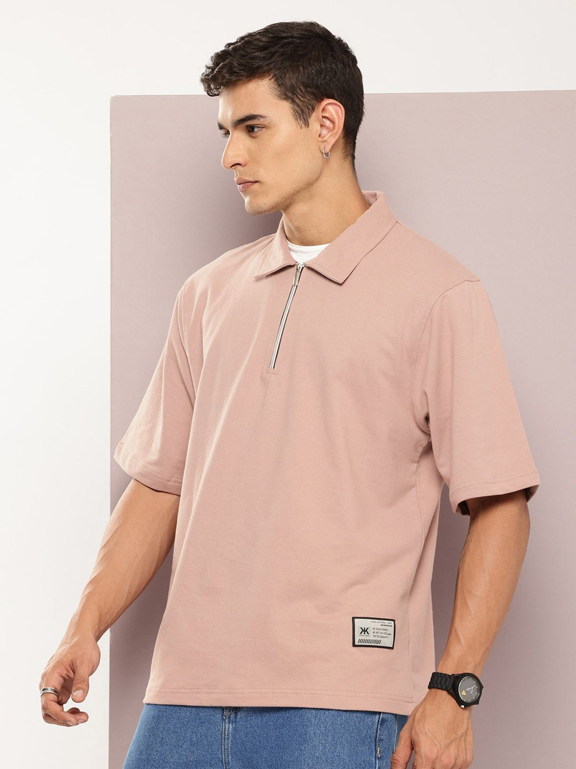 Image of Kook N Keech Men Solid Round Neck Pure Cotton Brown T-Shirt