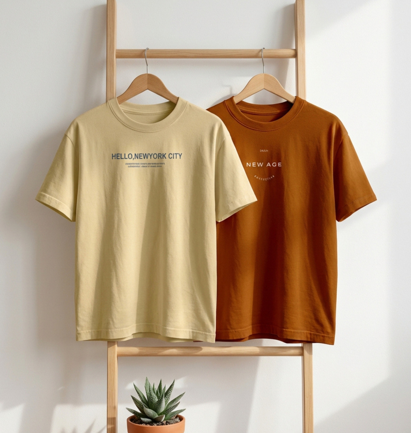 Image of FLYIND VOGUE OUTFIT Men Printed Round Neck Cotton Blend Beige, Brown T-Shirt