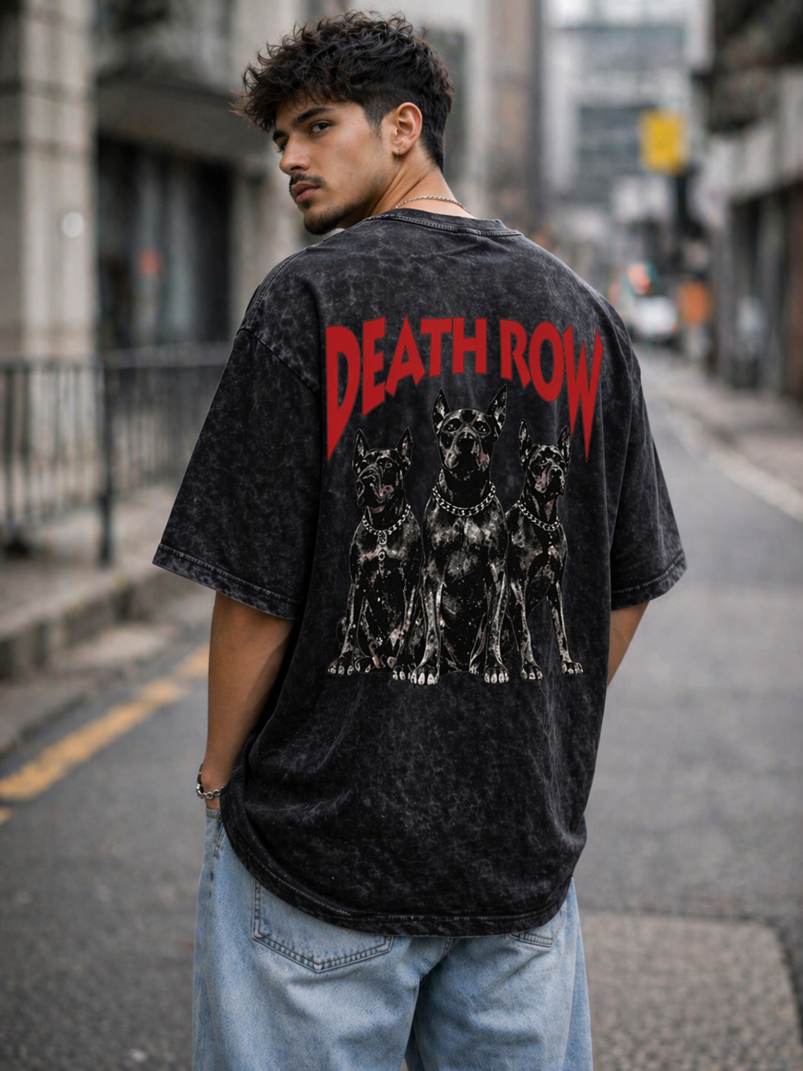 Image of LazyGreg Men Graphic Print Round Neck Pure Cotton Black T-Shirt