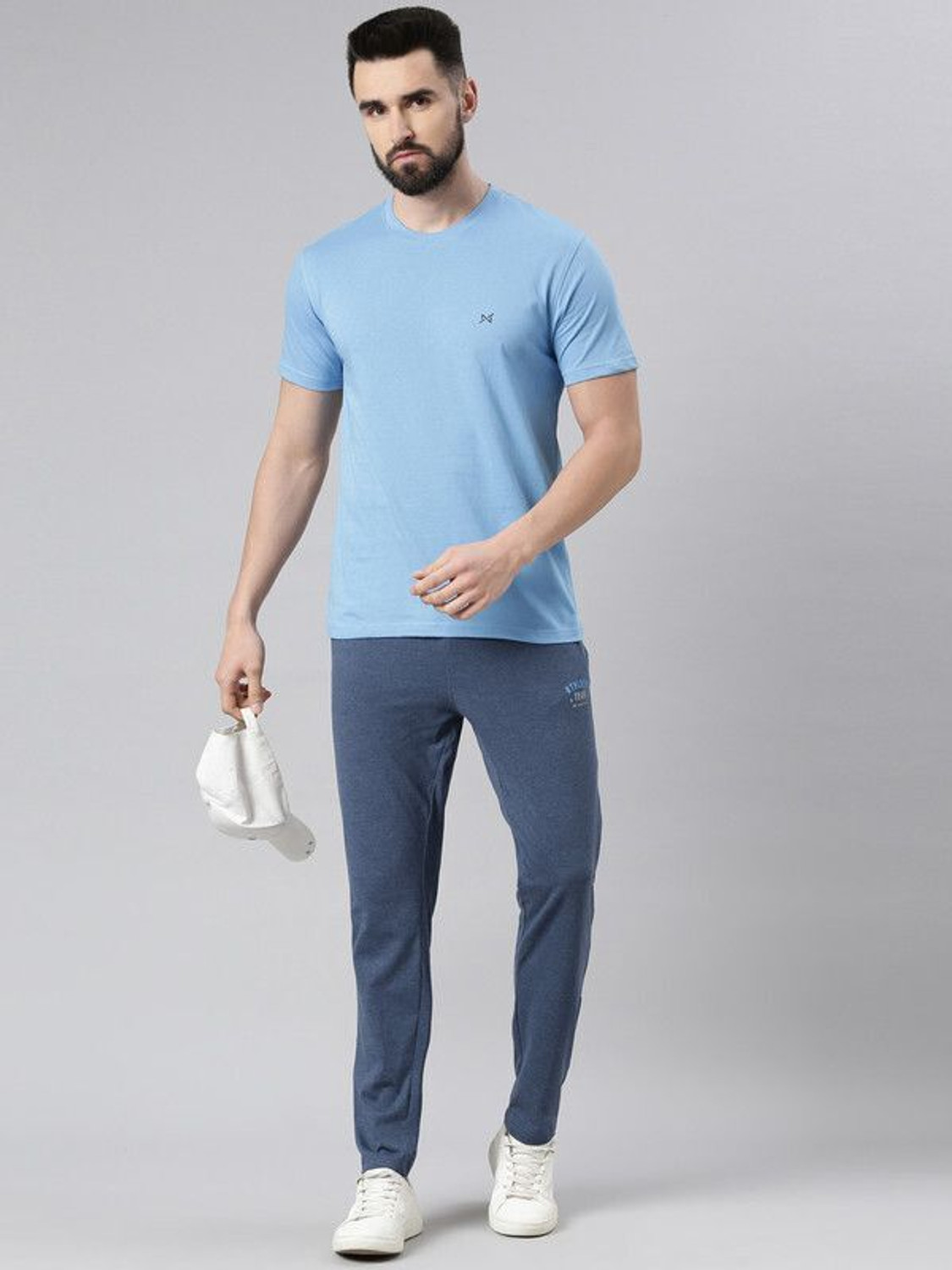 Image of Force NXT Pack of 2 Super Combed Cotton Men Solid Round Neck Pure Cotton Multicolor T-Shirt