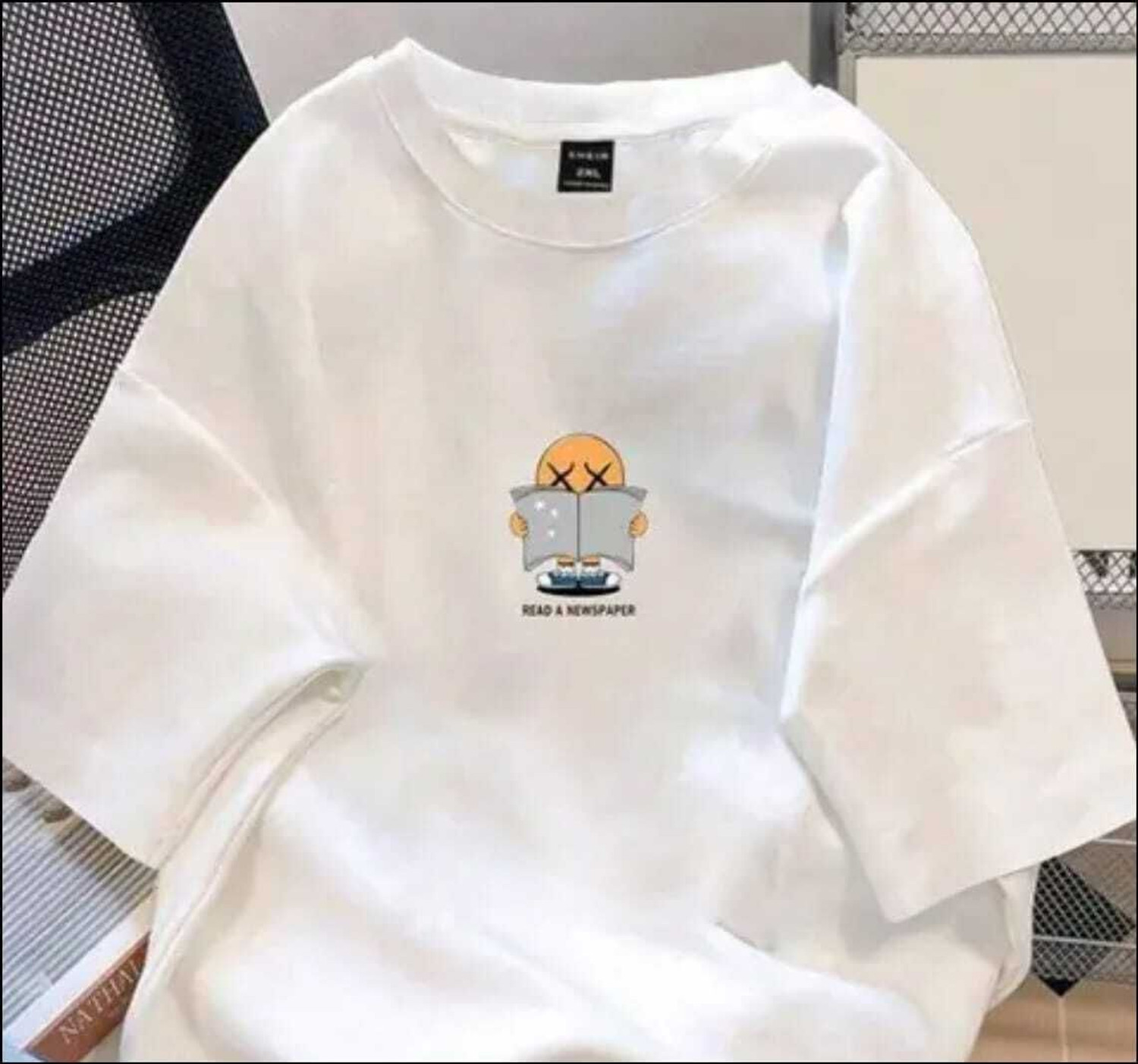 Image of Relva Men Printed Round Neck Cotton Blend Beige T-Shirt