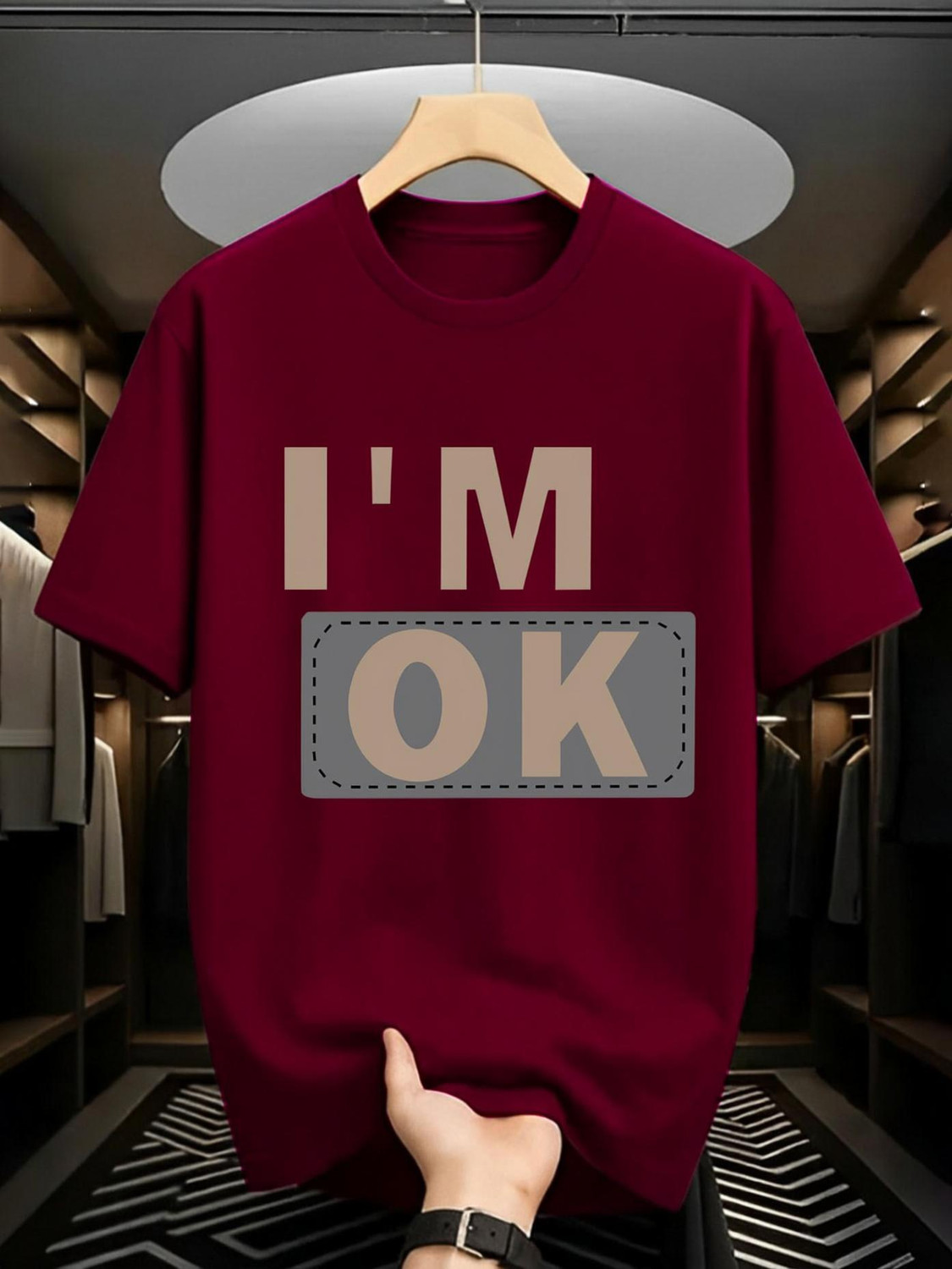 ENITOR Typography Men Maroon T-Shirt - Image 4