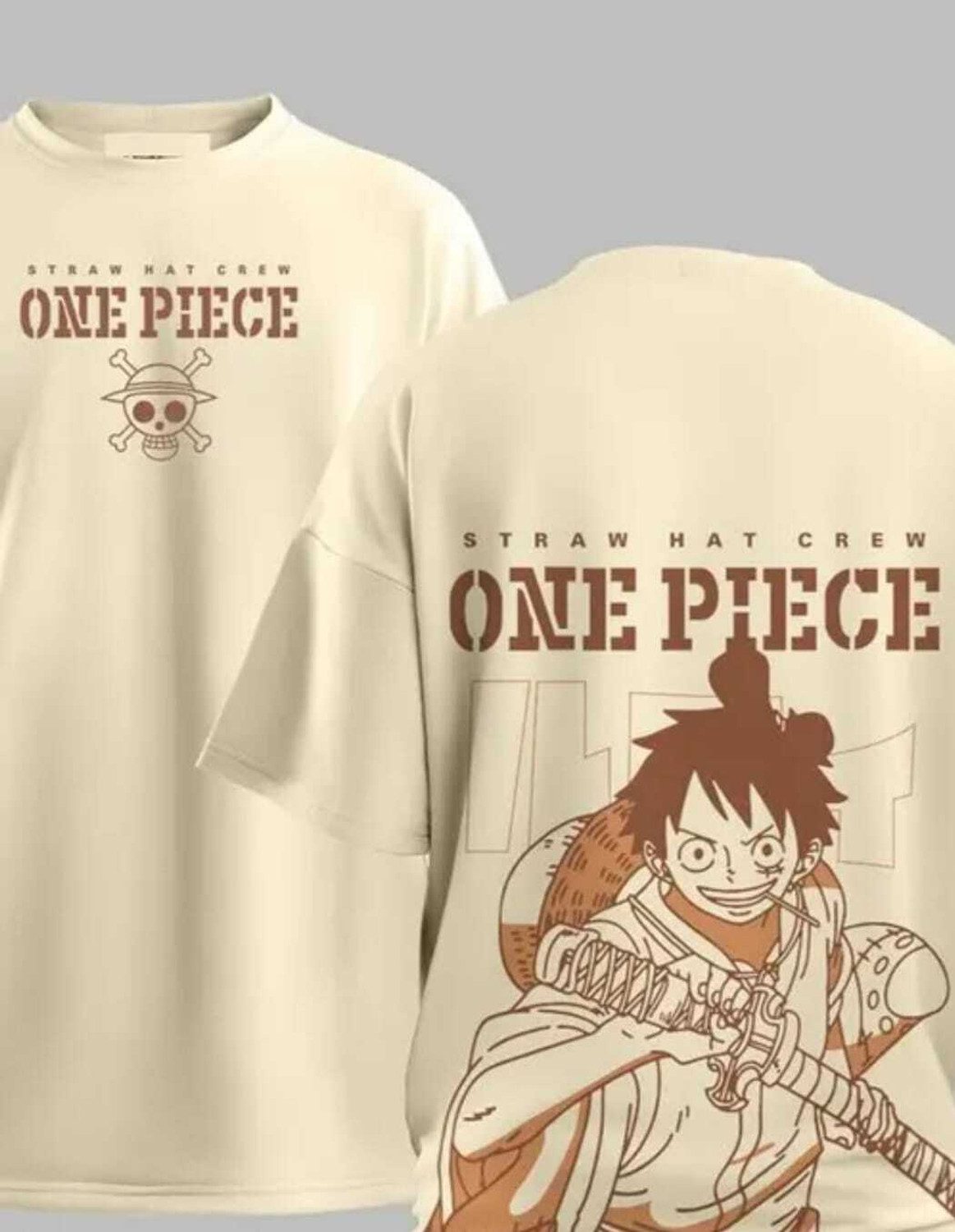 Image of Crazybee - CB Men Graphic Print Round Neck Pure Cotton Beige T-Shirt