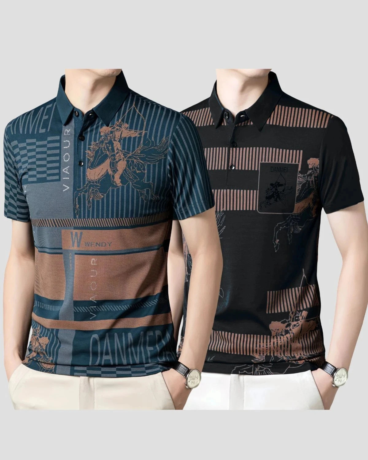 Image of PETER ENGLAND Men Solid Round Neck Polycotton Dark Blue T-Shirt