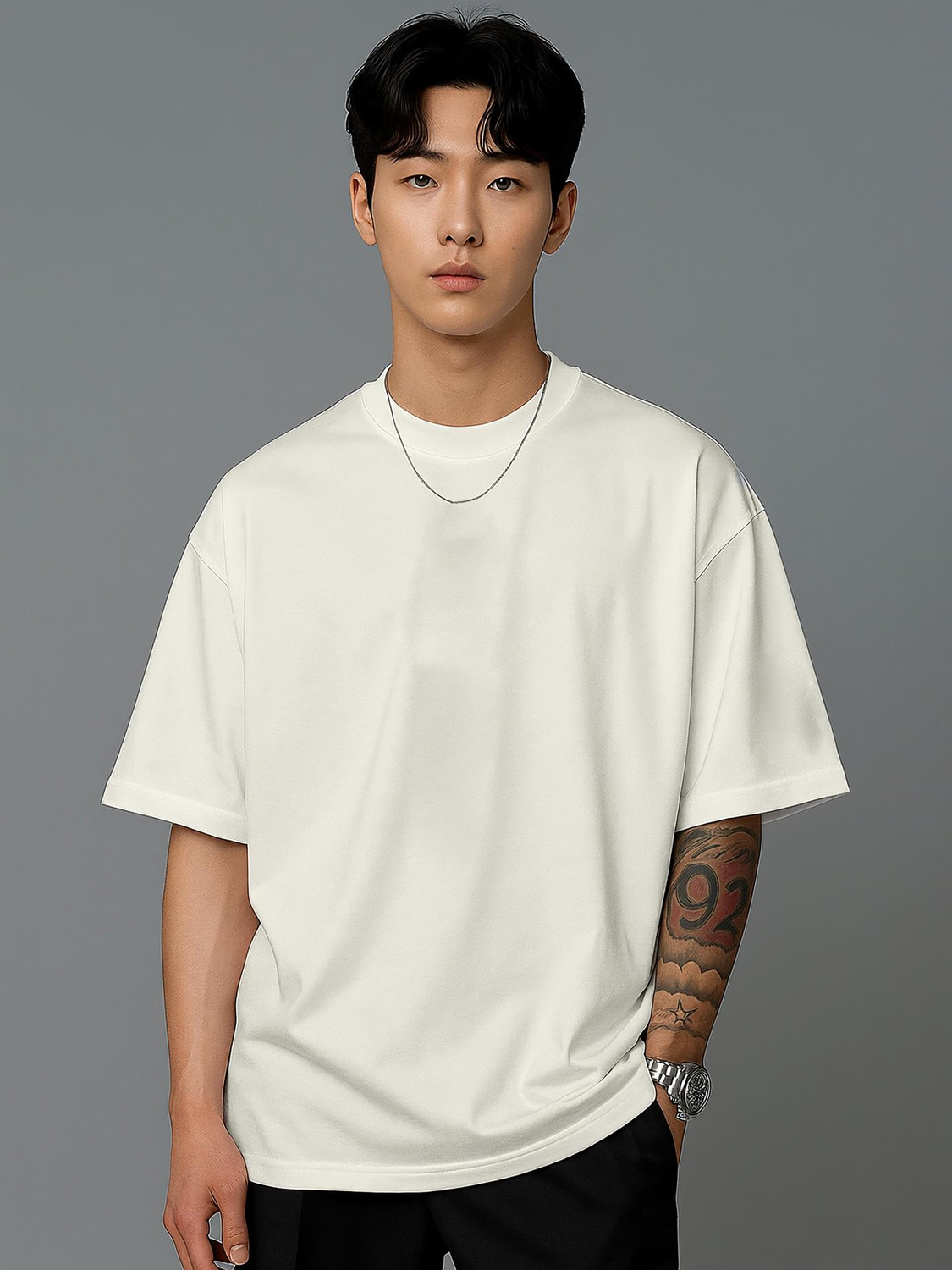 Image of HOC Pack of 2 Men Printed Round Neck Polyester Multicolor T-Shirt