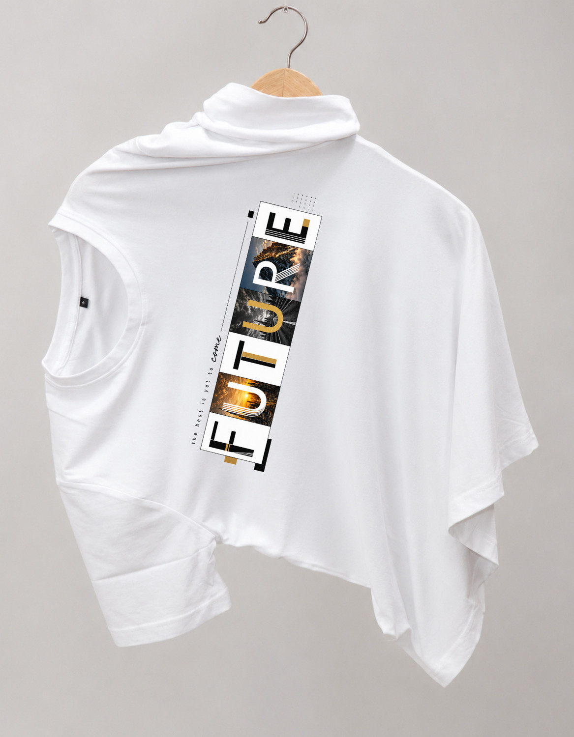 Image of CELLUX Men Abstract Polo Neck Polycotton Multicolor T-Shirt