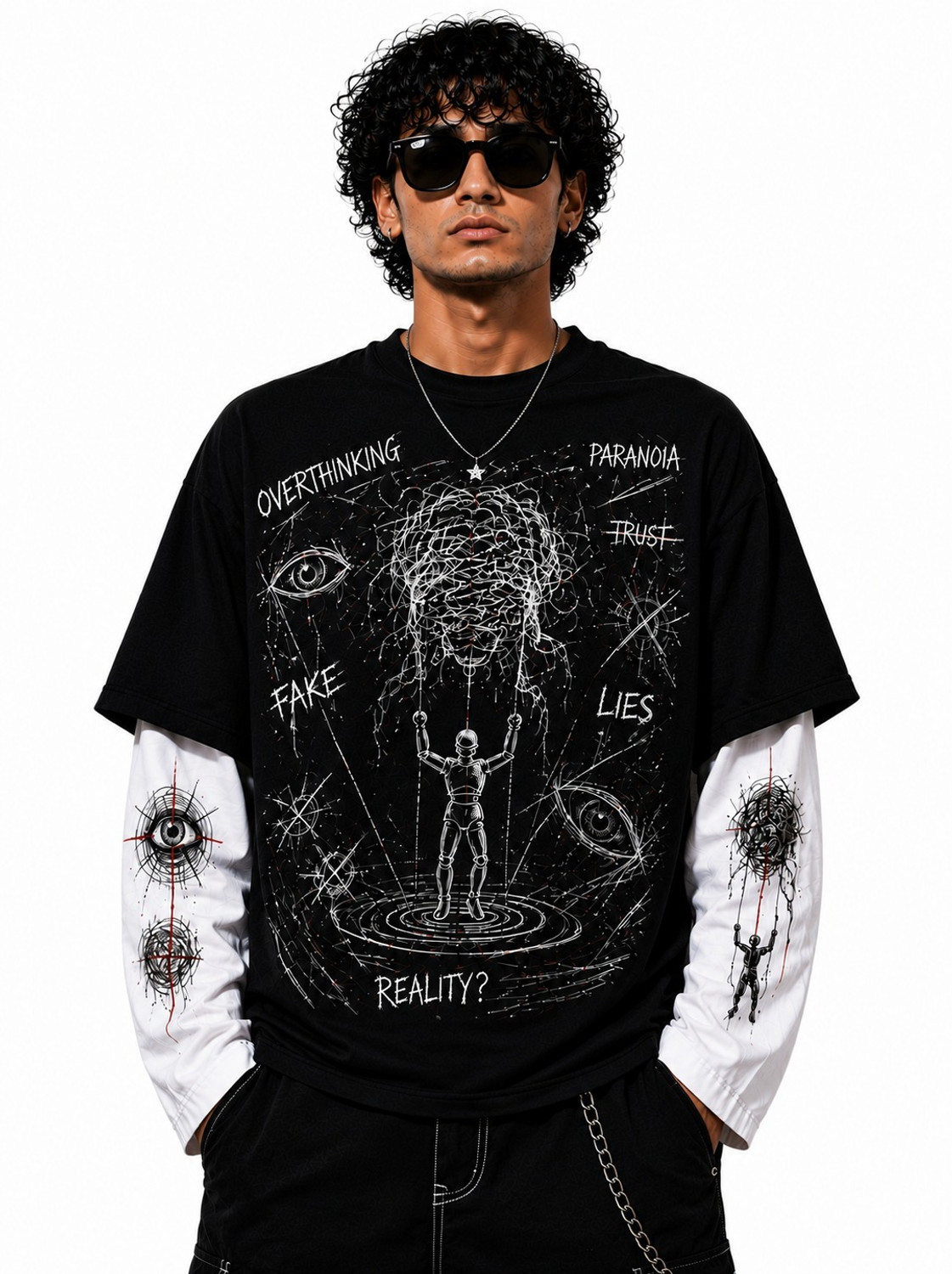Larren Devis Black Graphic Print T-Shirt - Image 4