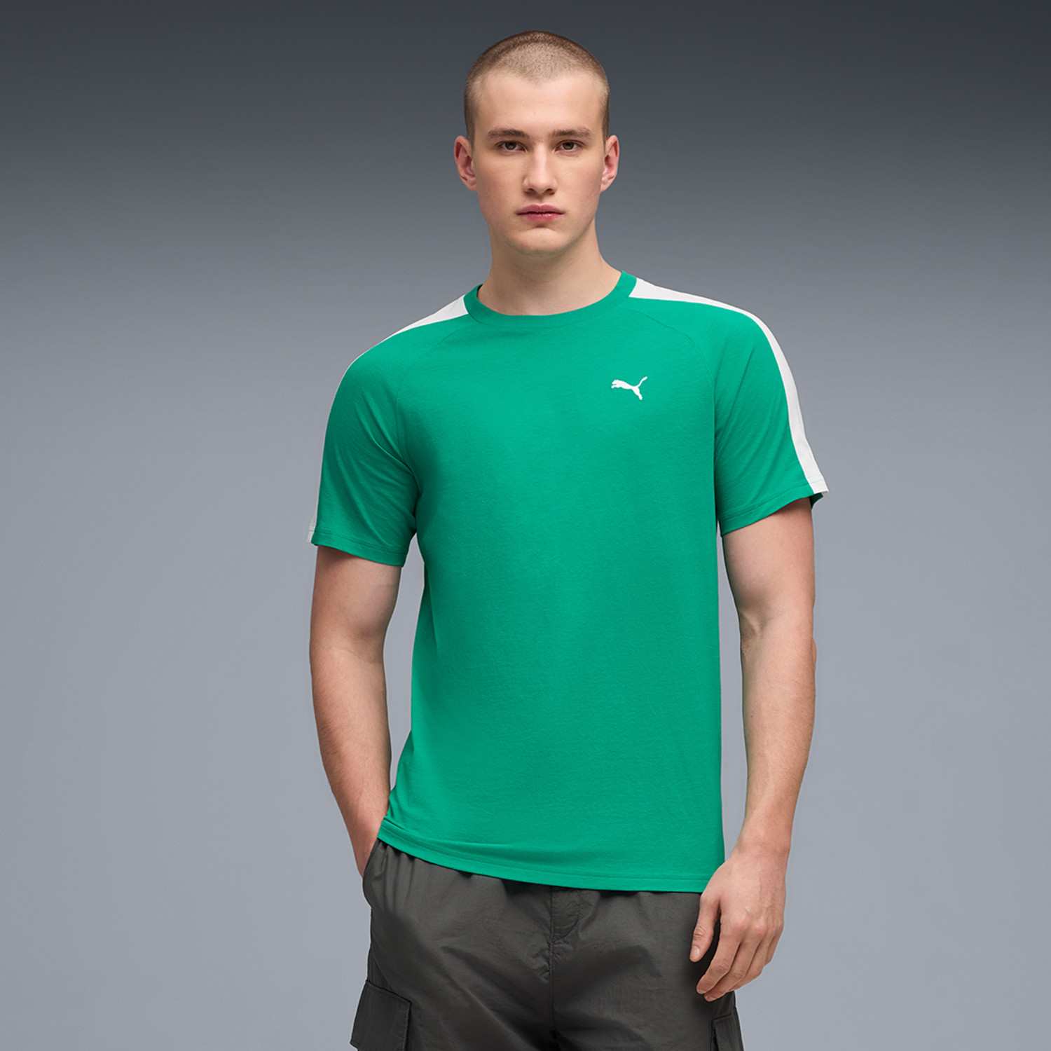 Image of PUMA Men Printed Crew Neck Pure Cotton White T-Shirt