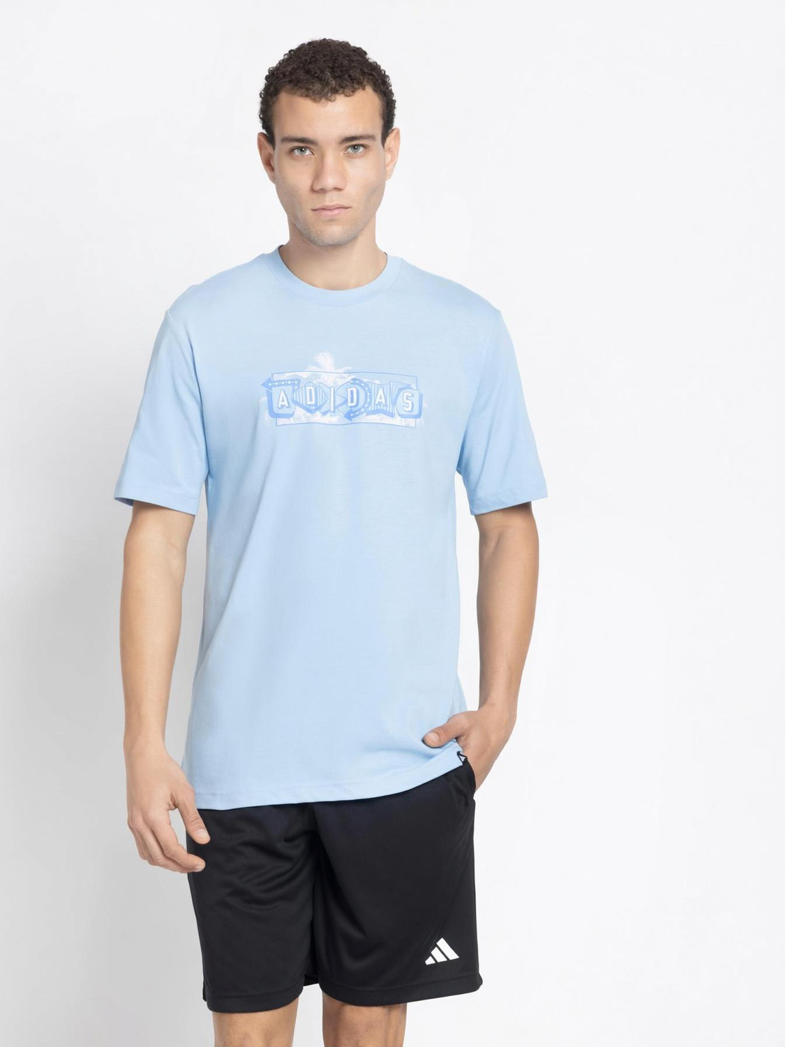 Image of ADIDAS M Q4 BL T Men Printed Crew Neck Pure Cotton Orange T-Shirt