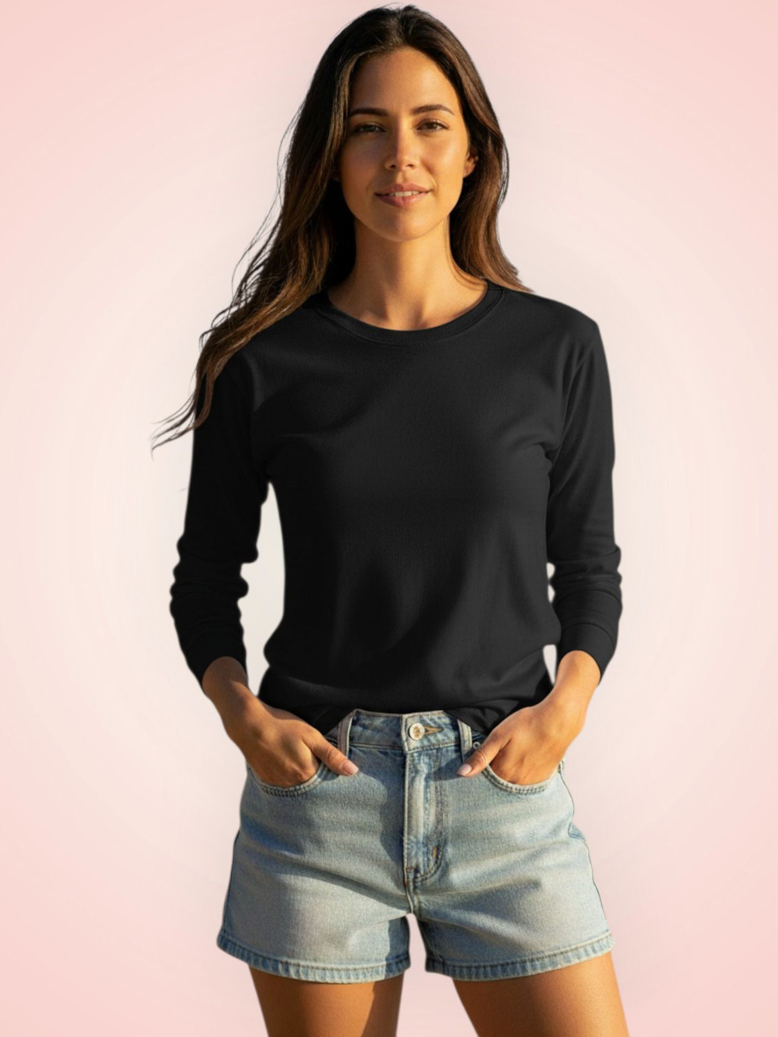 Image of KGN Women Printed Round Neck Cotton Blend Beige T-Shirt
