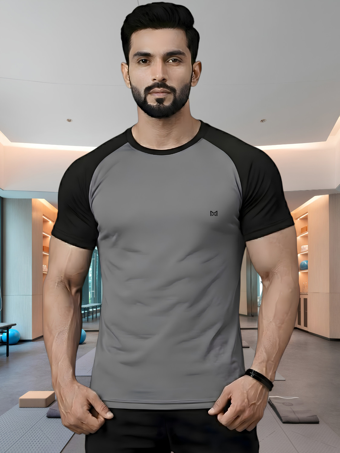 Image of Radheshyam Men Printed Round Neck Cotton Blend Green T-Shirt