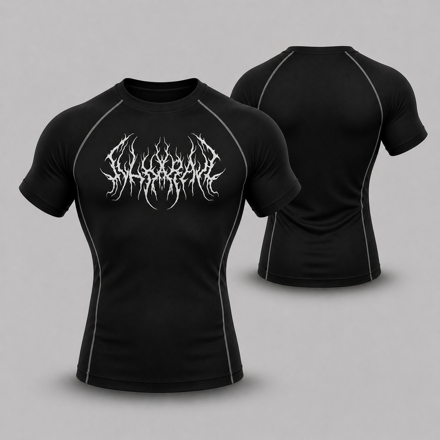 Image of NINQ Men Solid Round Neck Nylon Black T-Shirt