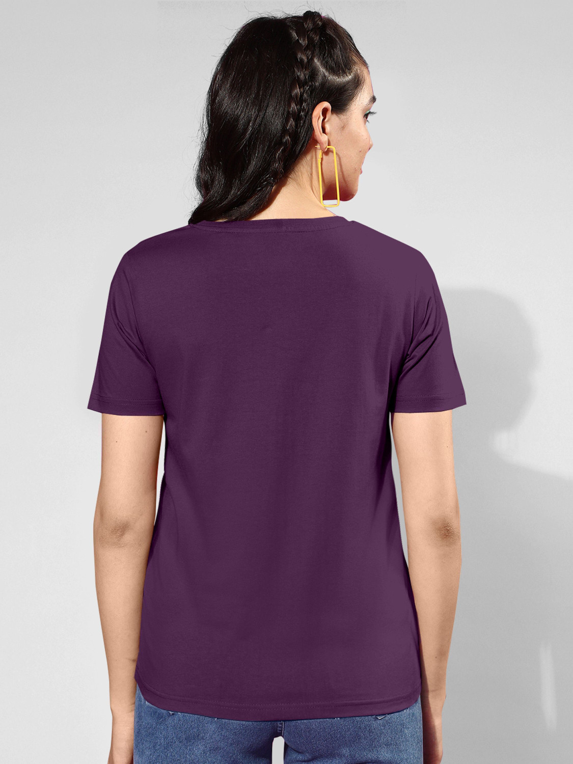 Image of ZentWorld Pack of 3 Women Printed Round Neck Cotton Blend Multicolor T-Shirt