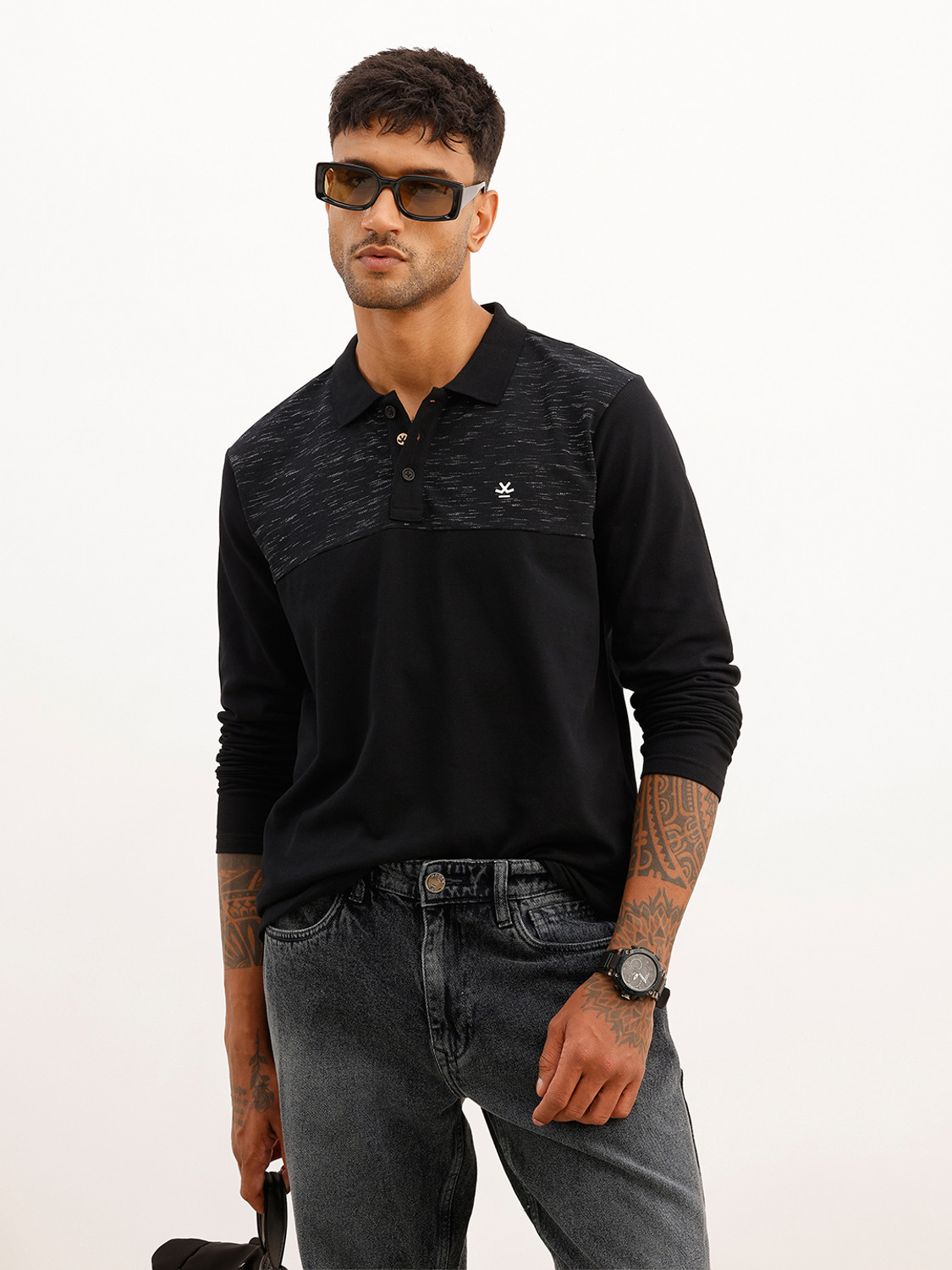 Image of The Souled Store Men Embroidered Round Neck Pure Cotton Yellow T-Shirt