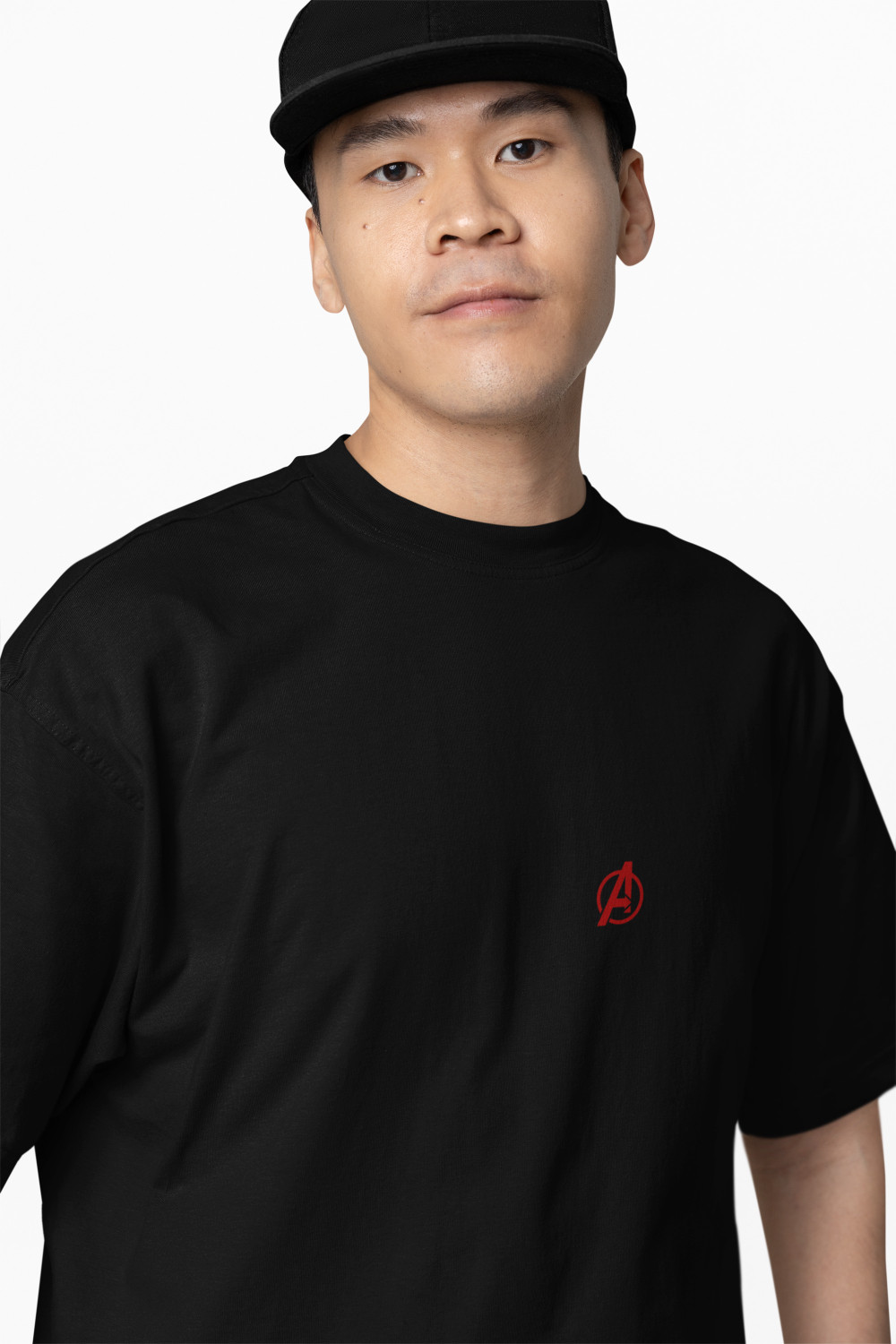 Image of DarkWhite Men Graphic Print Round Neck Pure Cotton Black T-Shirt