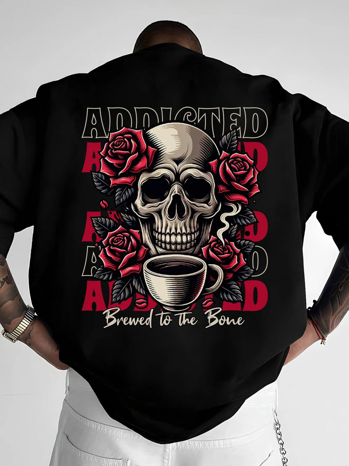Image of SBBCREATION Men Typography Round Neck Pure Cotton Black T-Shirt