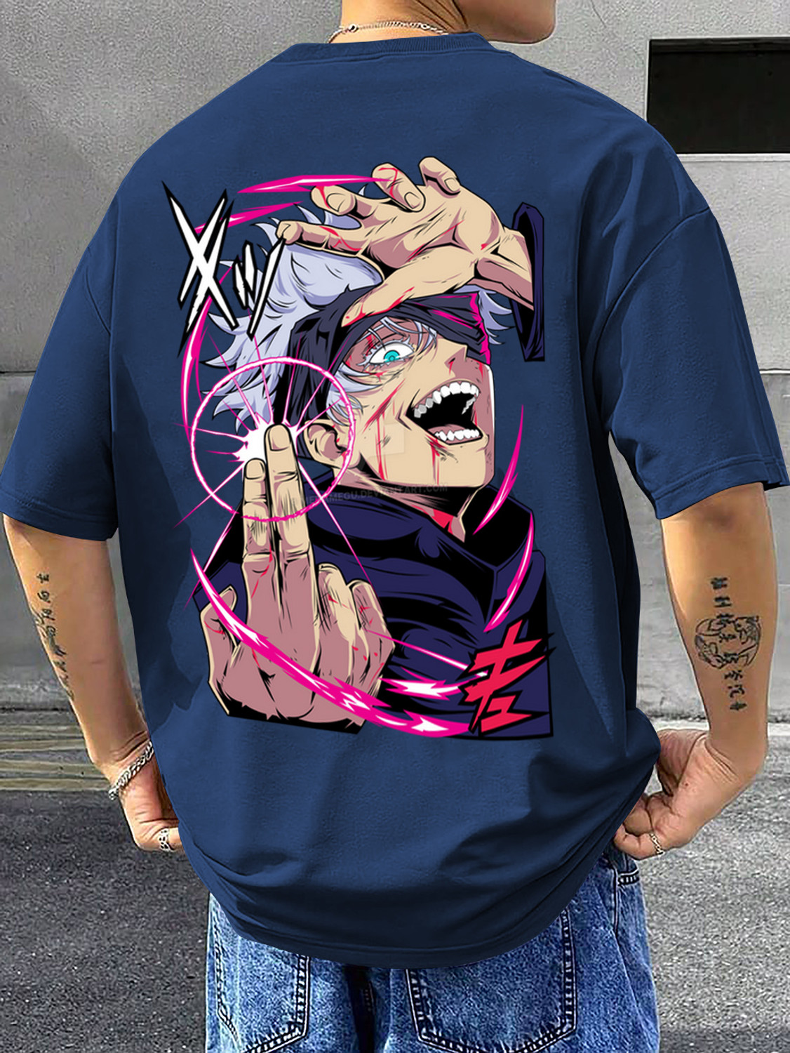 Image of TOM TEES Men Graphic Print Round Neck Pure Cotton Black T-Shirt