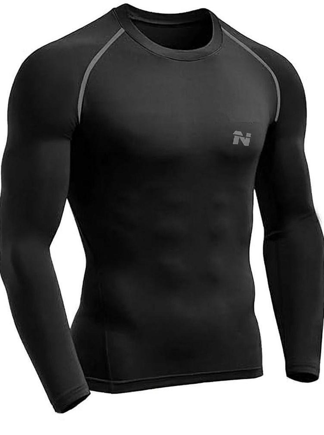NINQ Men Black Nylon T-Shirt - Image 1