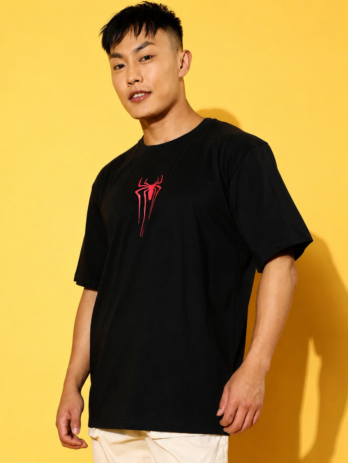 Image of Dialga Men Graphic Print Round Neck Pure Cotton Black T-Shirt