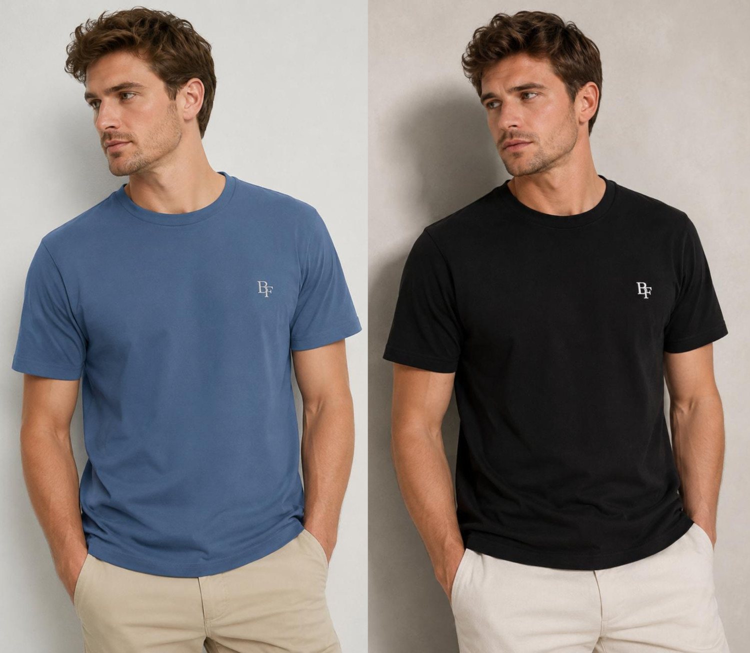 Image of TRIPR Men Solid Mandarin Collar Cotton Blend Pink, Black T-Shirt