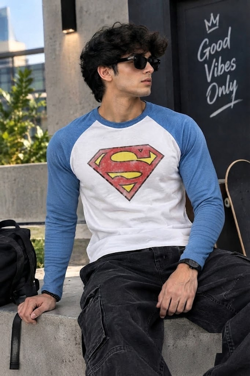 Bartus Men Blue Colorblock Cotton T-Shirt - Image 1