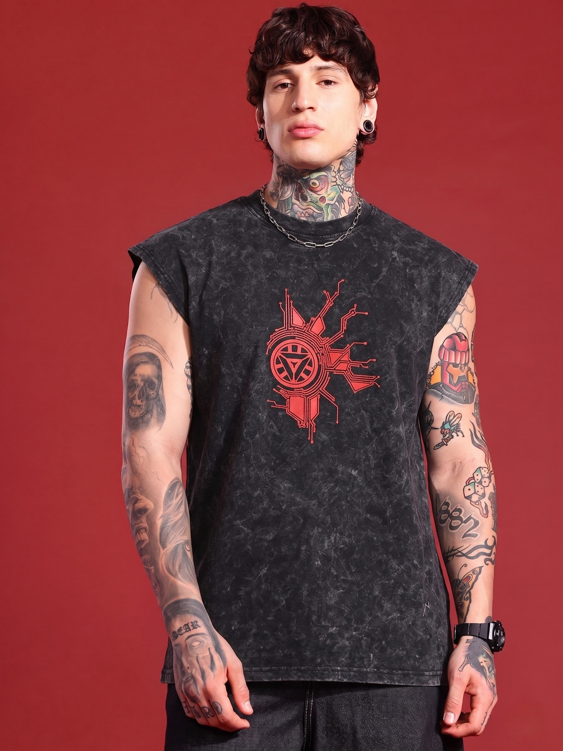 Rhinocult Black Men's Round Neck T-Shirt - Image 1