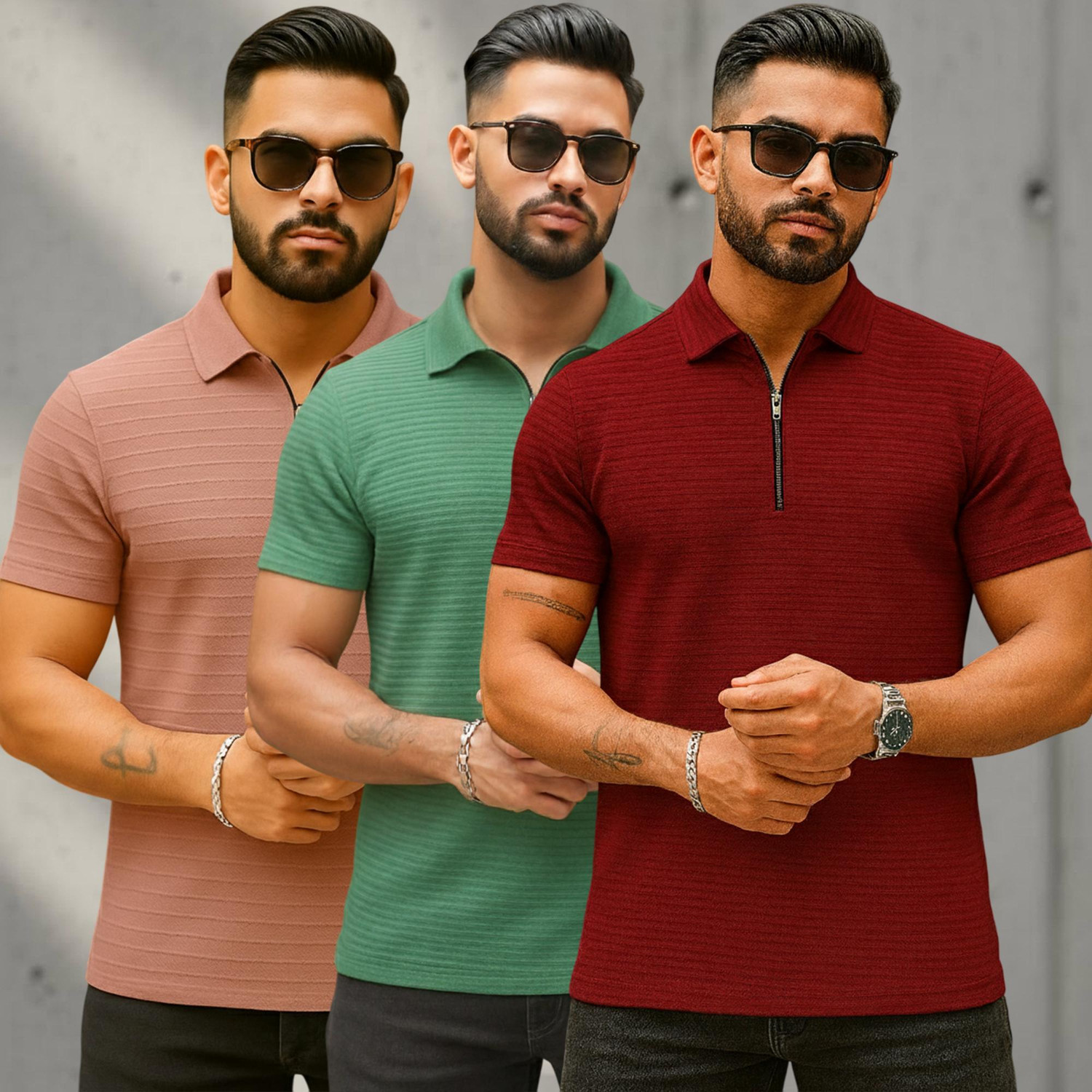 Image of rameshwaram Men Colorblock Round Neck Cotton Blend Multicolor T-Shirt