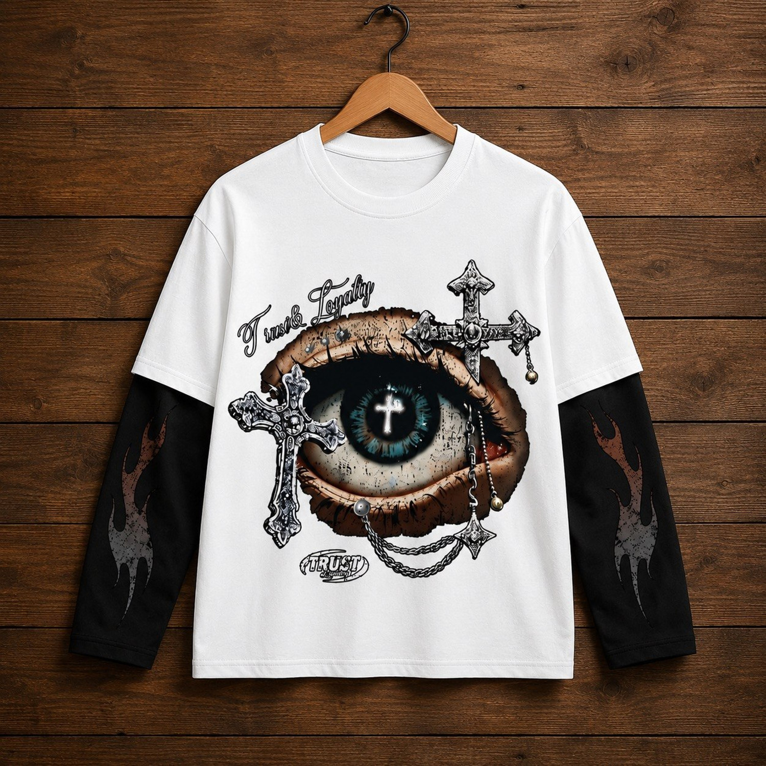 Eddicted Men White Cotton Blend T-Shirt - Image 1