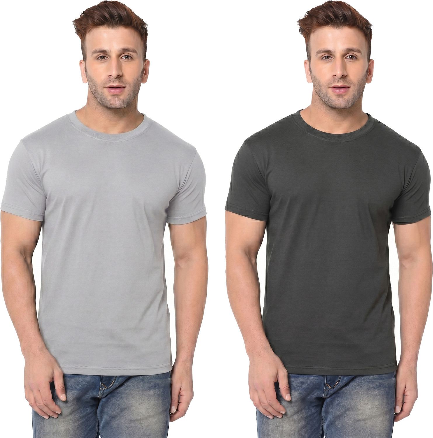 Image of Be Crazy Men Graphic Print Round Neck Cotton Blend Black T-Shirt