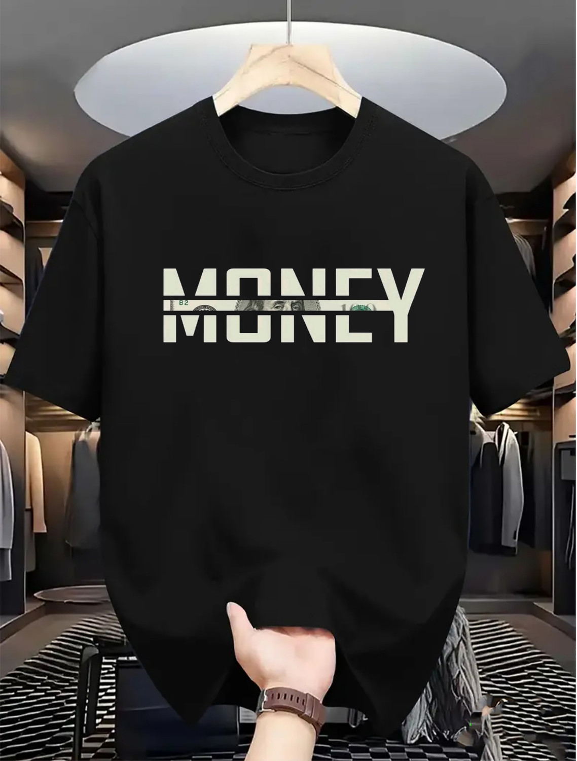 Image of Teezler Men Colorblock Round Neck Cotton Blend Green T-Shirt