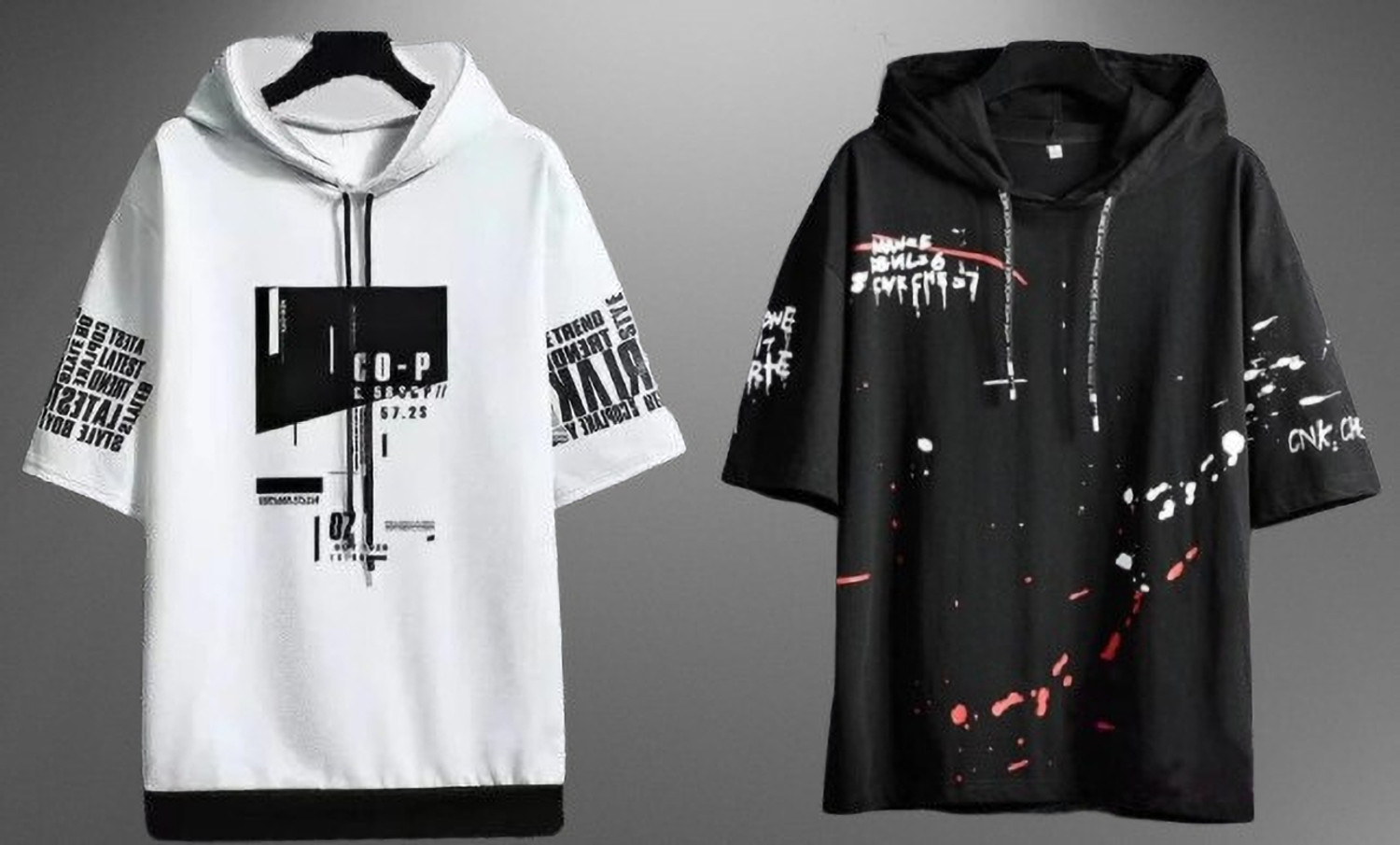Fashion Globe Men Hooded Neck White T-Shirt Pack of 2 - Image 4