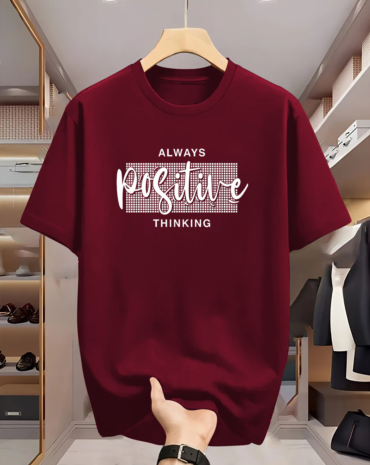 Image of Relva Men Printed Round Neck Cotton Blend Beige T-Shirt