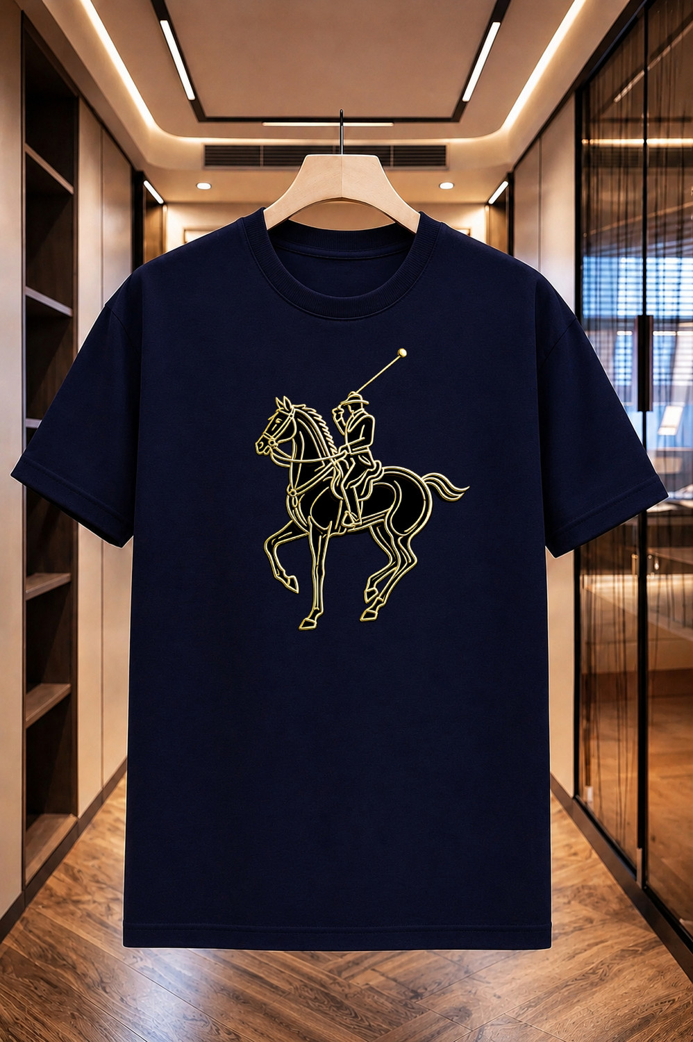 Image of Mast & Harbour Men Solid Polo Neck Pure Cotton Black T-Shirt