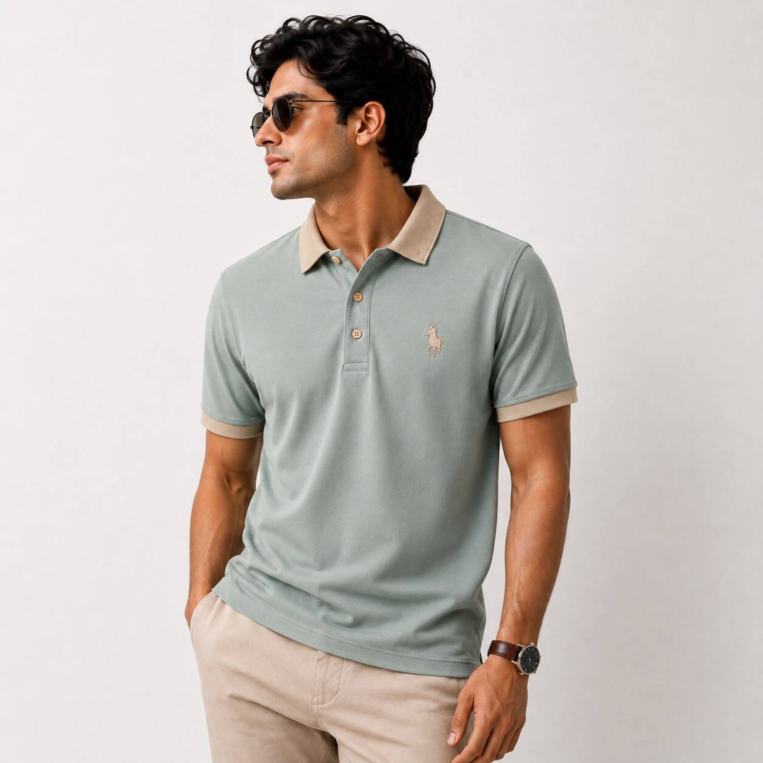 TAILORSTITCH Men's Short Sleeve Solid Sweatshirt - Image 5