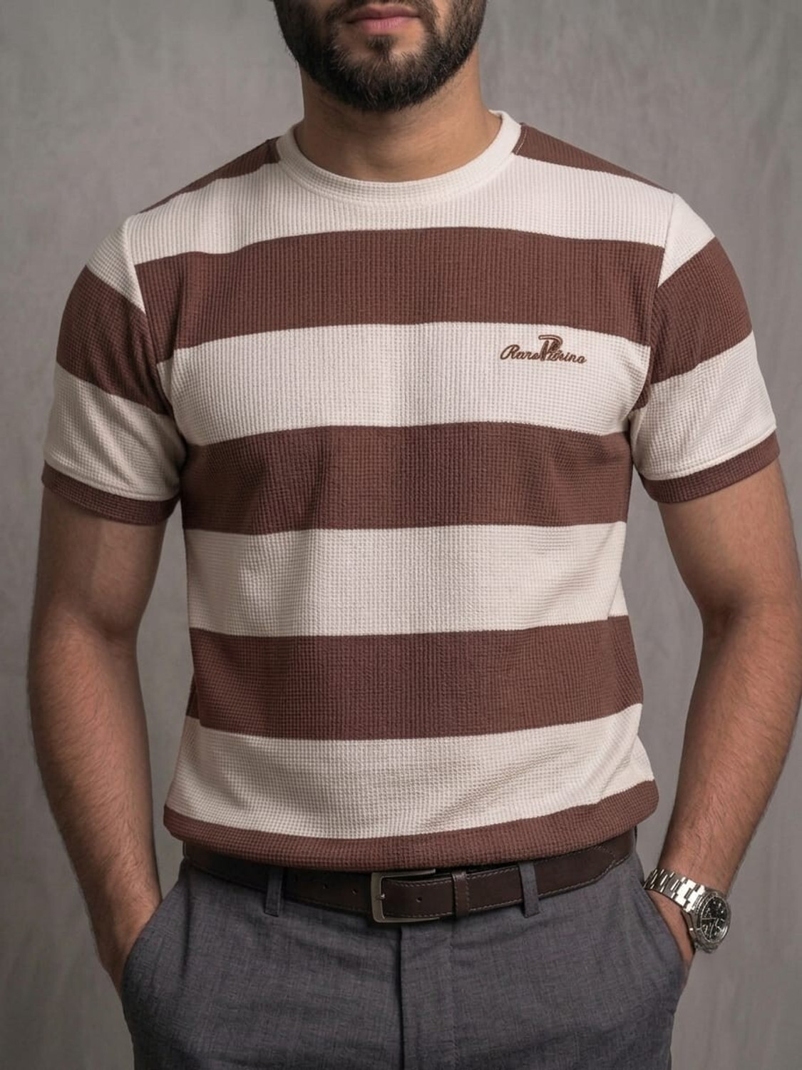 Image of FEEL TRACK Men Printed Round Neck Pure Cotton Black T-Shirt