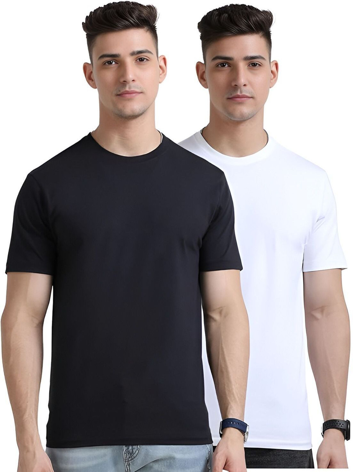 Image of LOOP STITCH Men Solid Polo Neck Polycotton Grey T-Shirt