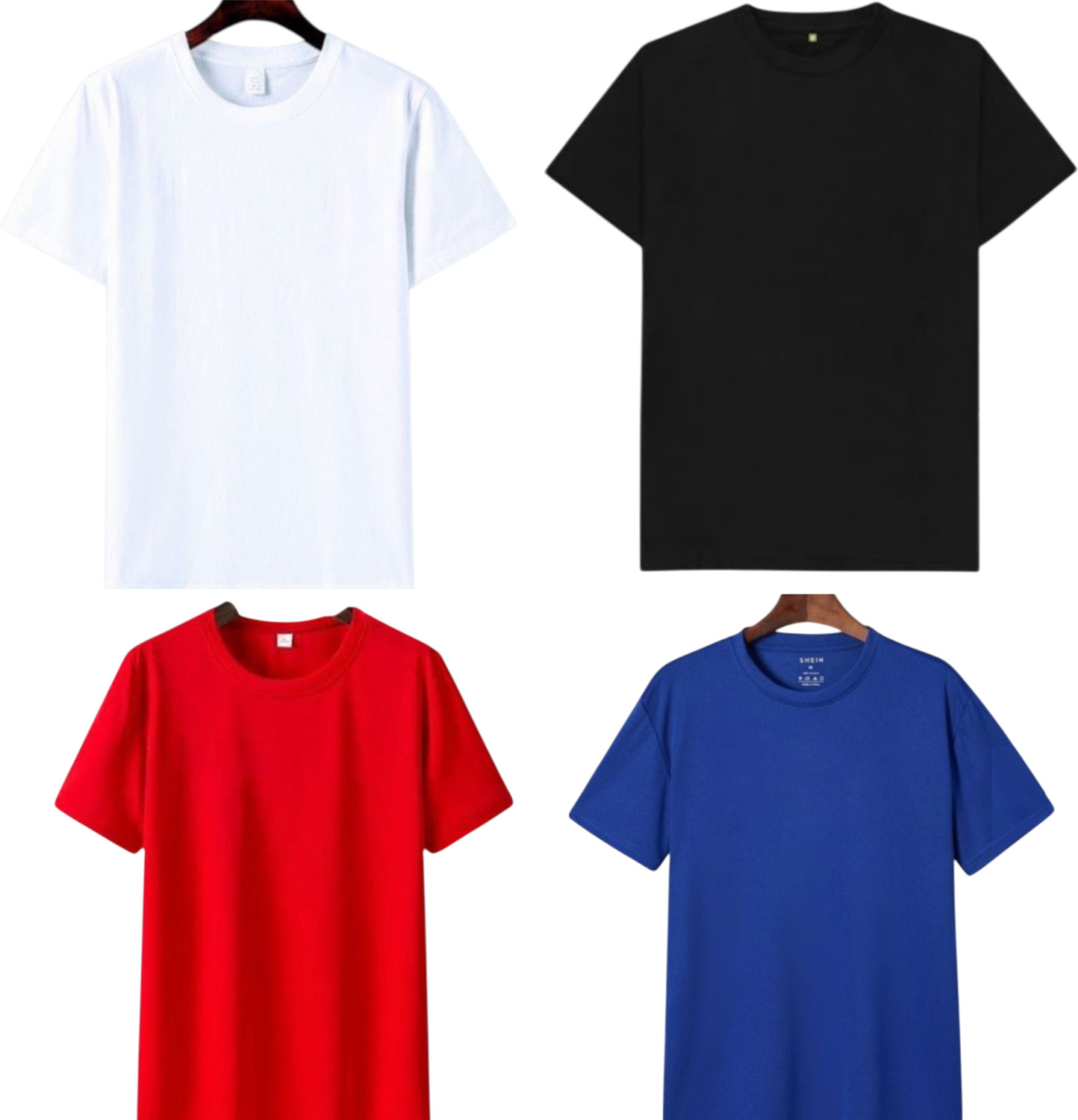 Image of lalita creation Pack of 4 Men Solid Round Neck Polyester Silver, Grey, White, Black T-Shirt