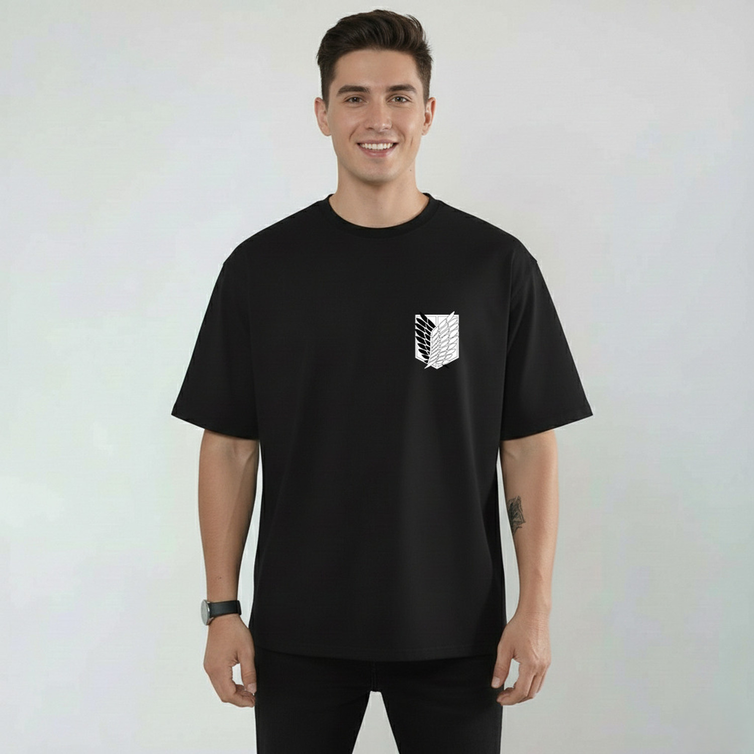 Image of clothekraft Men Typography, Graphic Print, Printed Round Neck Pure Cotton Black T-Shirt