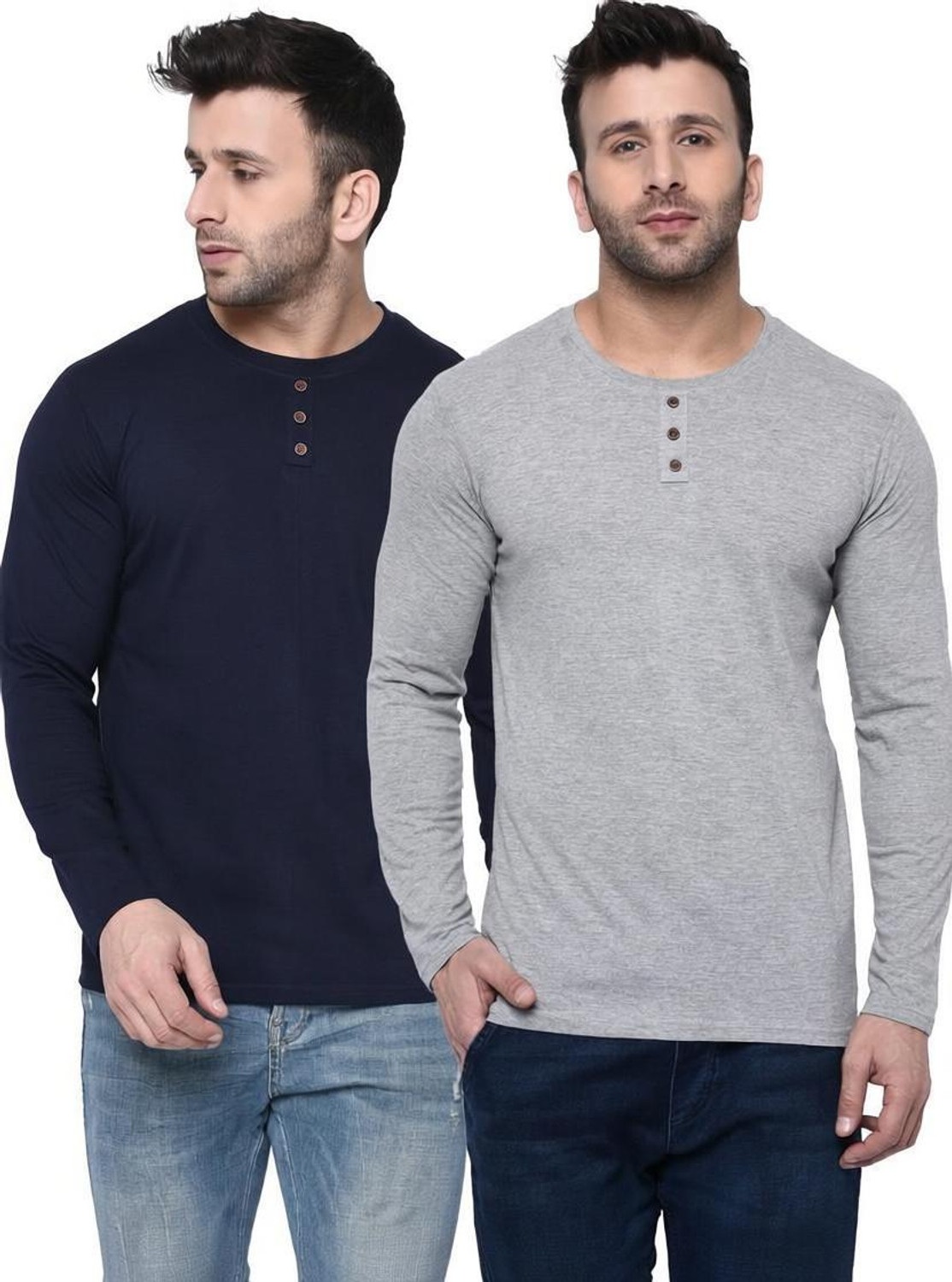Image of NOOK Men Self Design Henley Neck Cotton Blend Pink T-Shirt