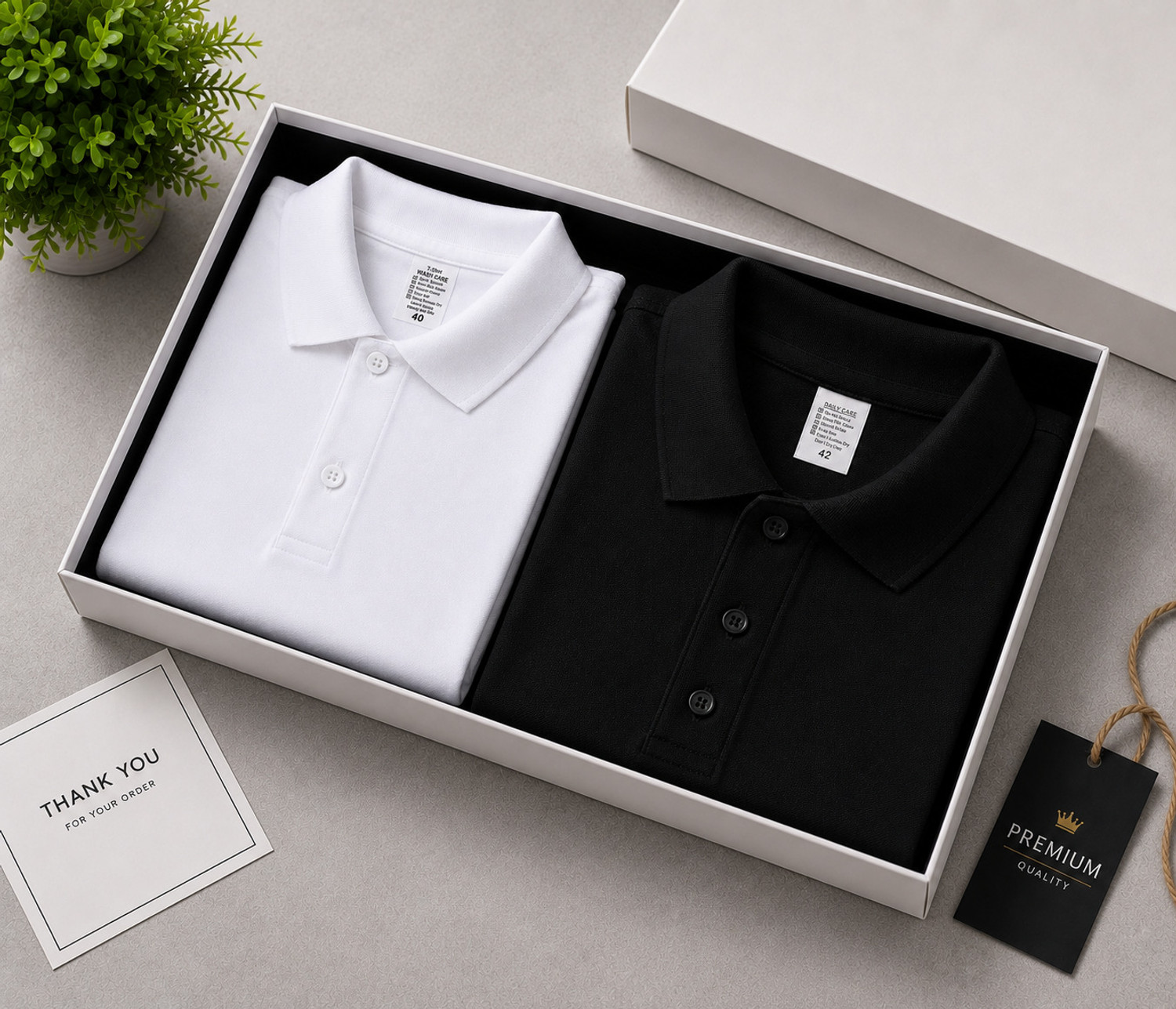 Solid Men Polo Neck White T-Shirt Pack of 2 - Image 6
