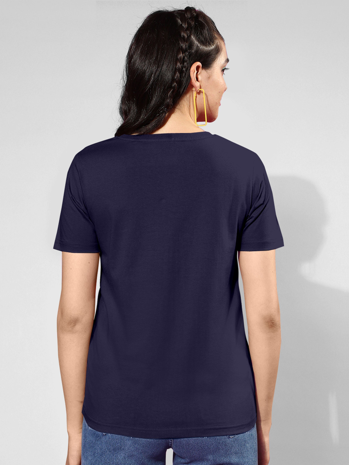 Image of ZentWorld Pack of 3 Women Printed Round Neck Cotton Blend Multicolor T-Shirt
