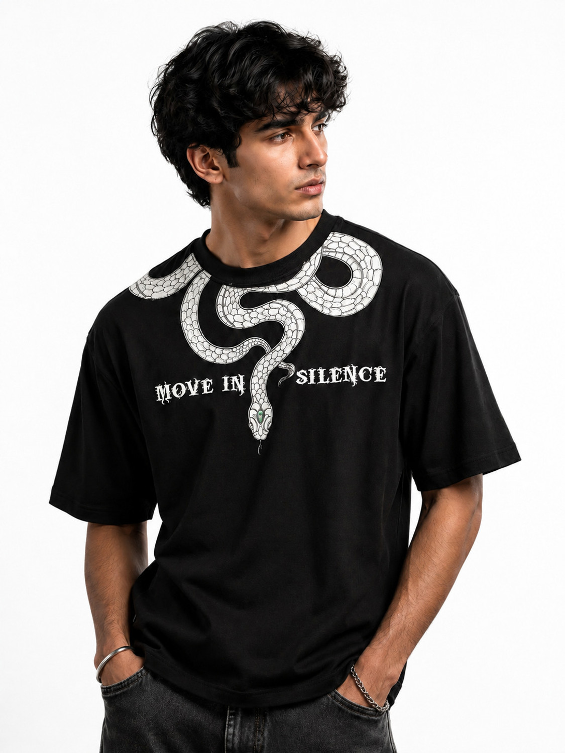 MyDesignation Men Black Cotton T-Shirt - Image 1
