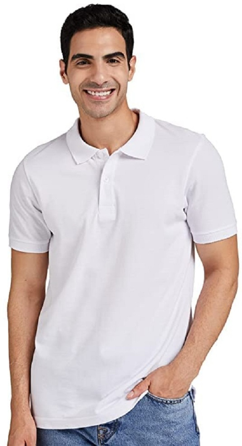 Image of TRIPR Men Solid Mandarin Collar Cotton Blend Navy Blue T-Shirt