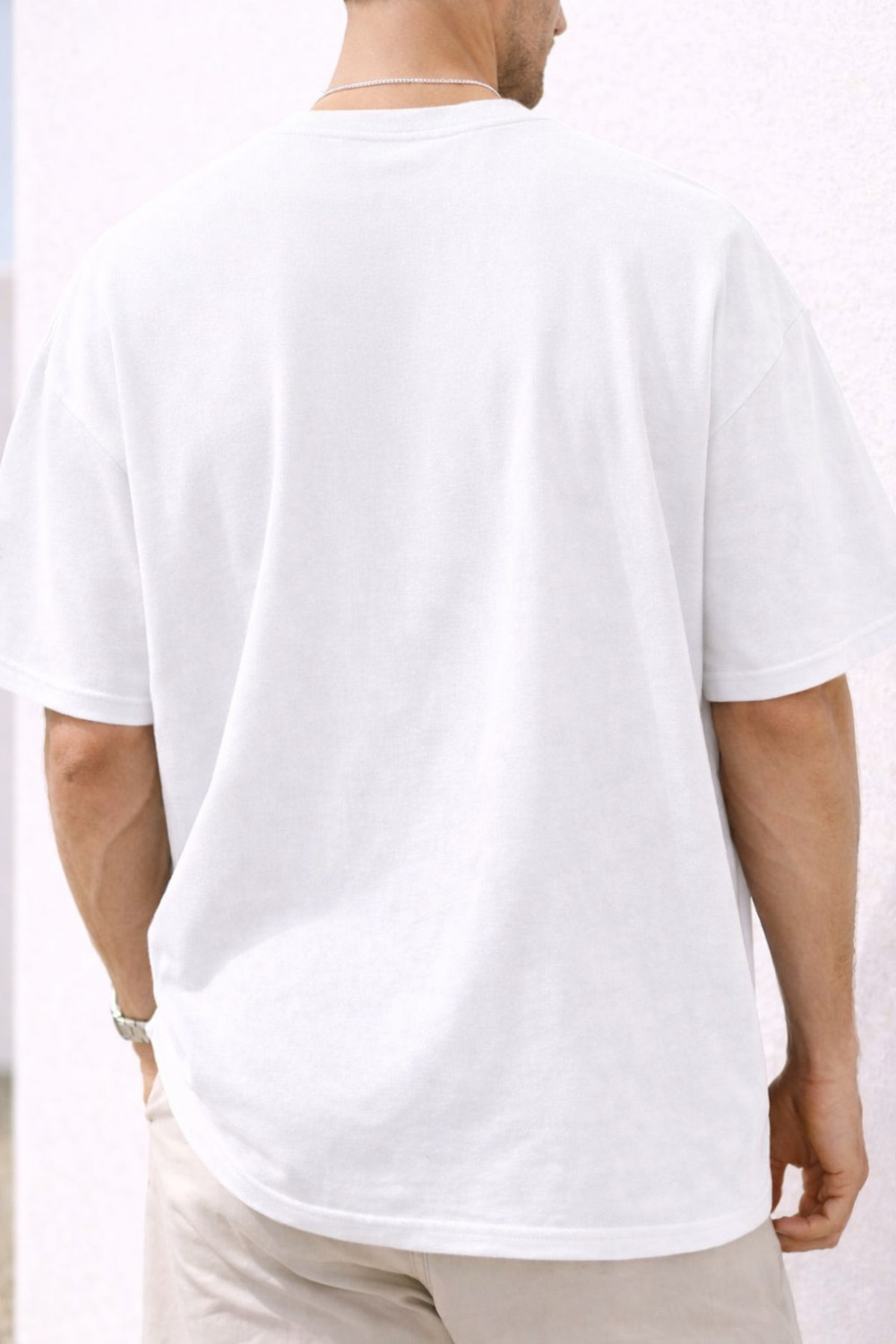 Image of Majexic Men Typography Round Neck Cotton Blend White T-Shirt