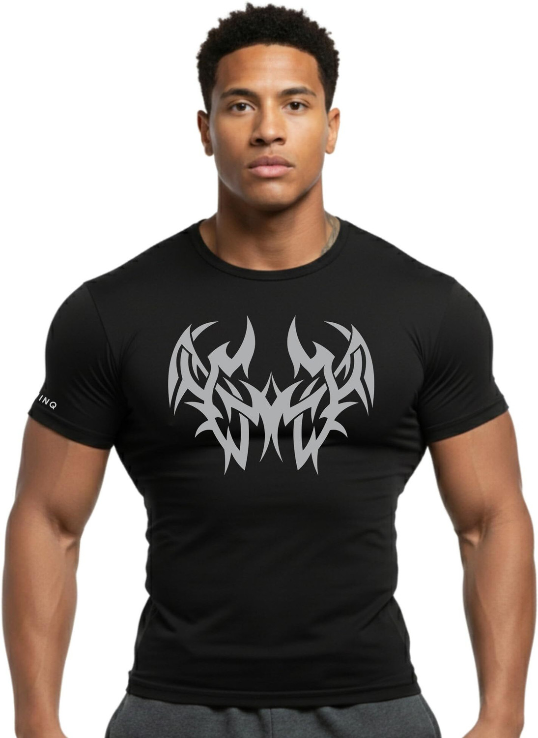 NINQ Men Black Polyester T-Shirt - Image 1