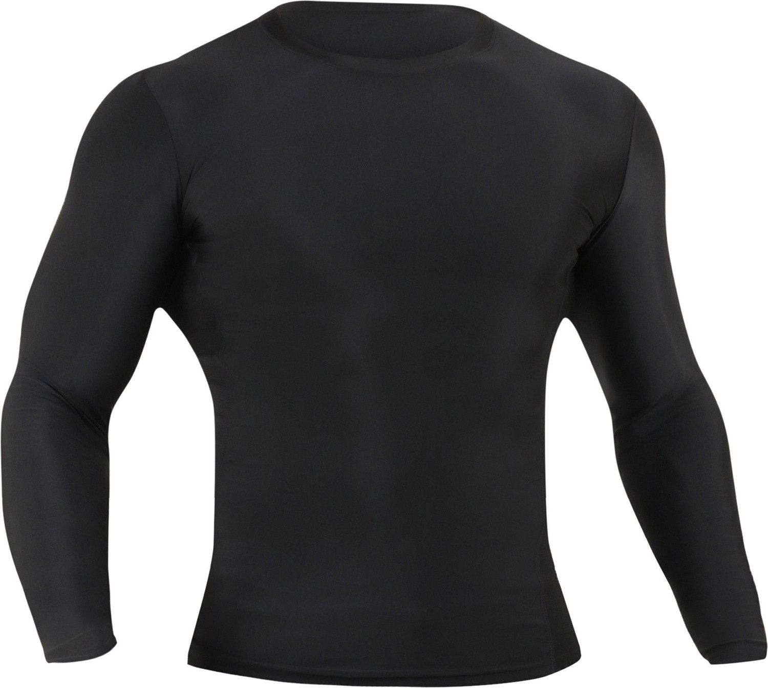 Image of Kyk Men Solid Round Neck Polyester Black T-Shirt