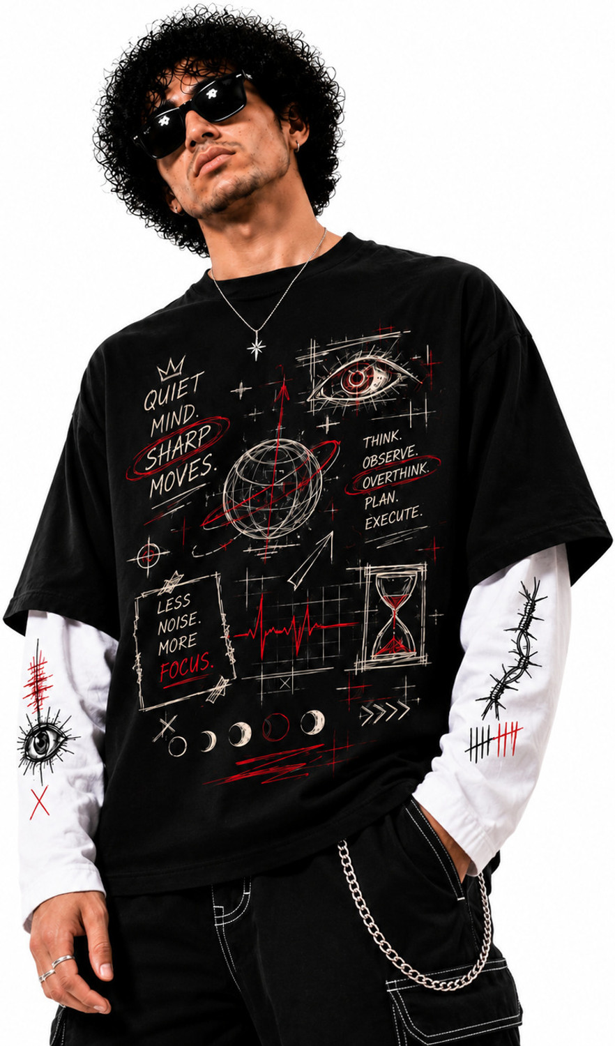 Larren Devis Men Black Cotton Blend T-Shirt - Image 1